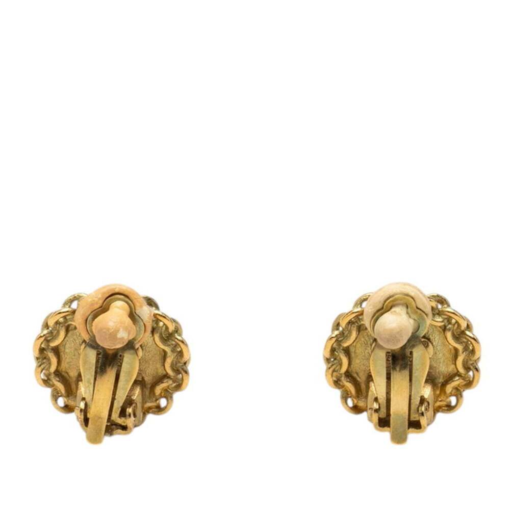 CHANEL Authentic Vintage Gold Logo Earrings - Picture 2 of 4